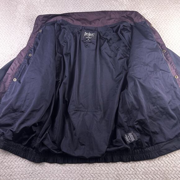 DryJoys FootJoy Golf Jacket Mens Medium FJ Full Zip Houndstooth Rain Wind - Picture 6 of 16